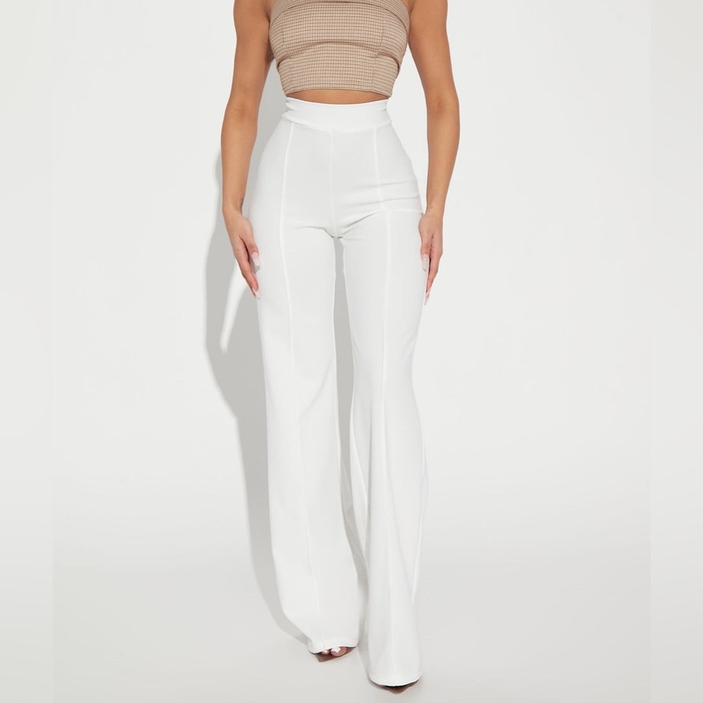 Fashion Nova Victoria High Waisted Dress Pants White Size Small